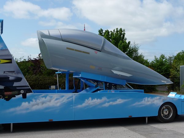 Eurofighter single seater simulator in a dive