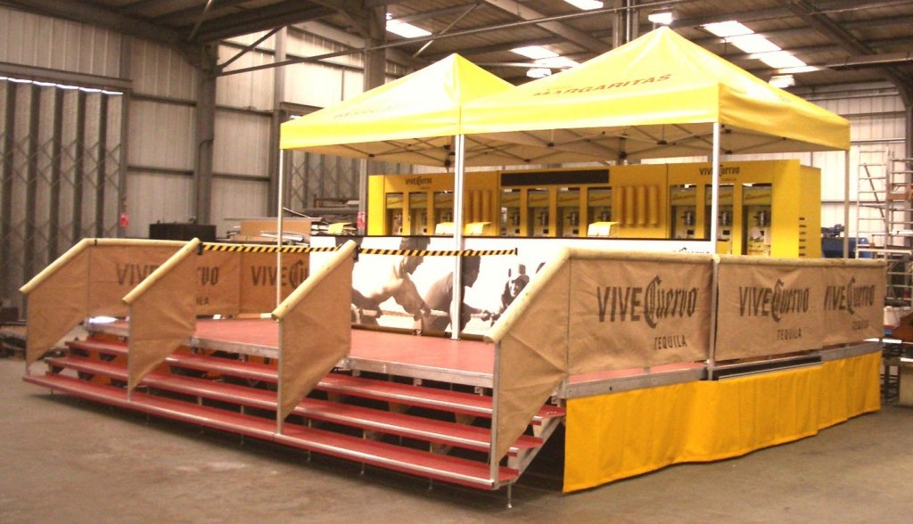 Frozen Beverage Bar Trailer deployed front nearside view