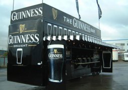 Guinness Mobile Bar Trailer Deployed nearside rear view