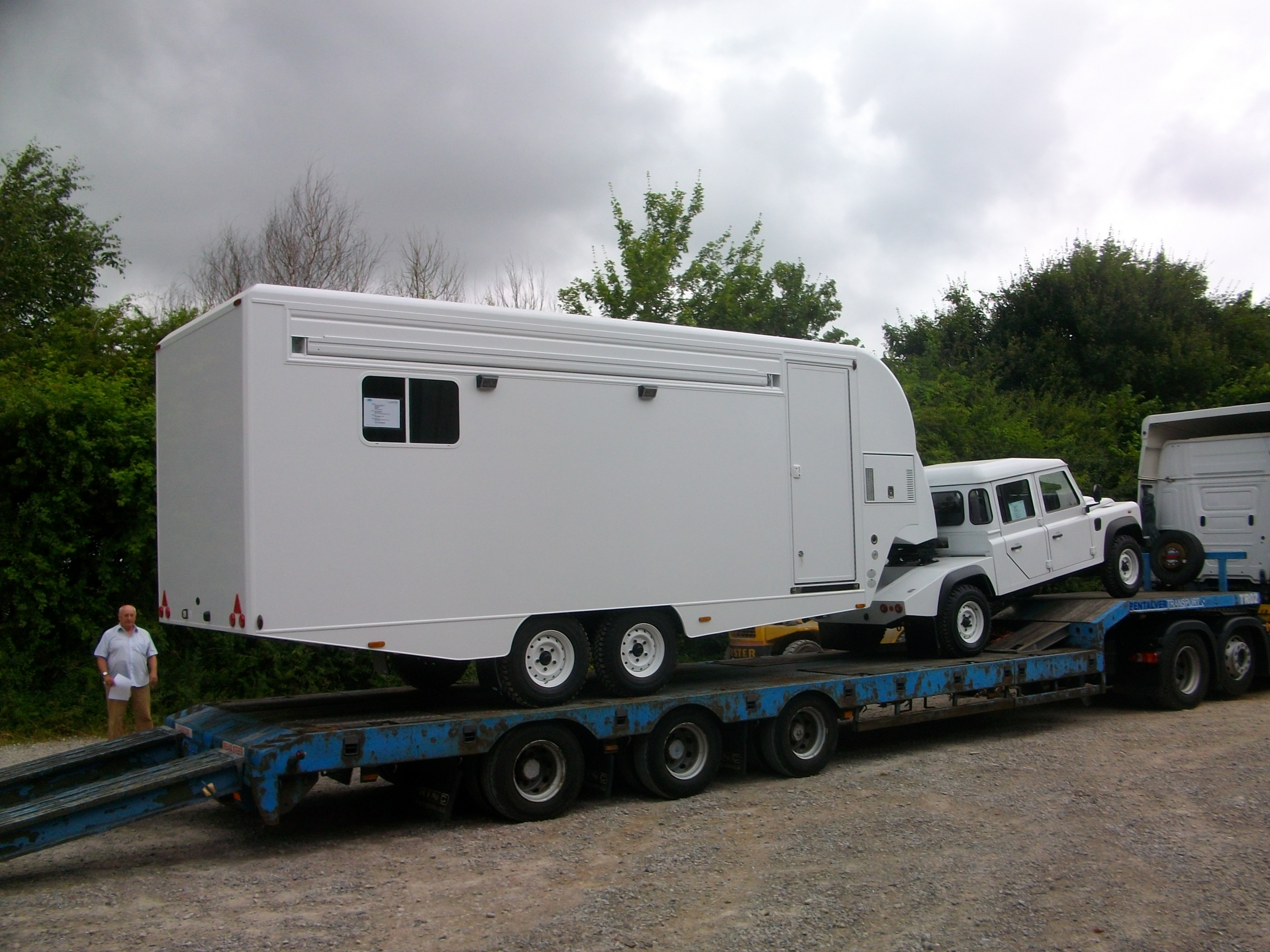Off Road Clinic Loaded on low loader ready to go to the docks to go to Eritrea