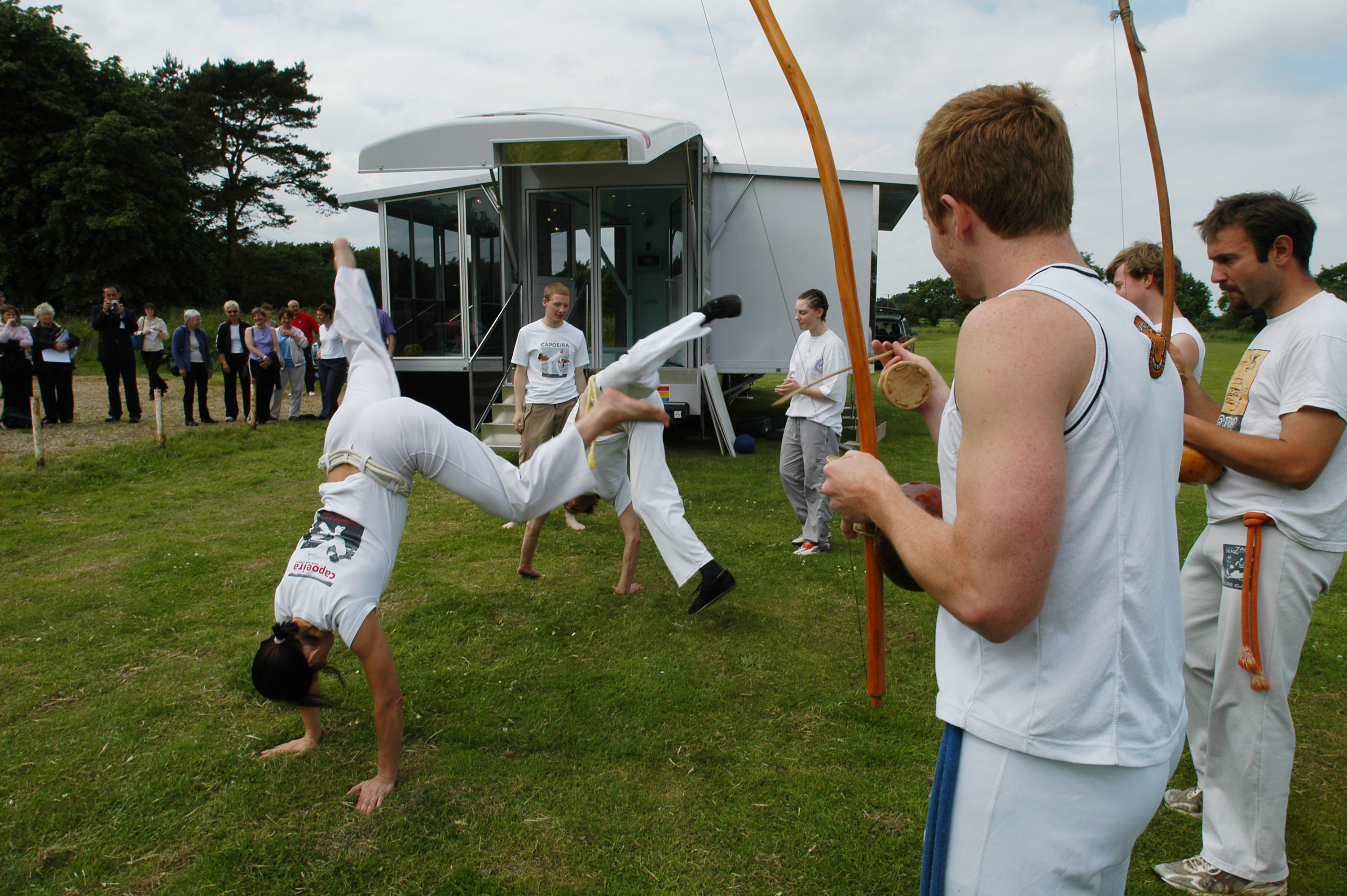 Performers at the launch of the North Norfolk Mobile Wellbeing Vehicle