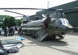 RAF Chinook almost fully set up at its first deployment at RAF Cranwell just one more fuel tank to fit