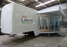 Spectrum communit health mobile clinic setup nearside front view