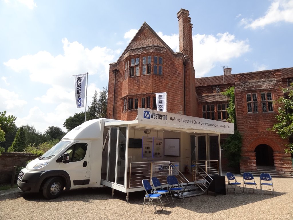 Westermo Data communications Training and demonstration vehicle deployed at launch with open stage