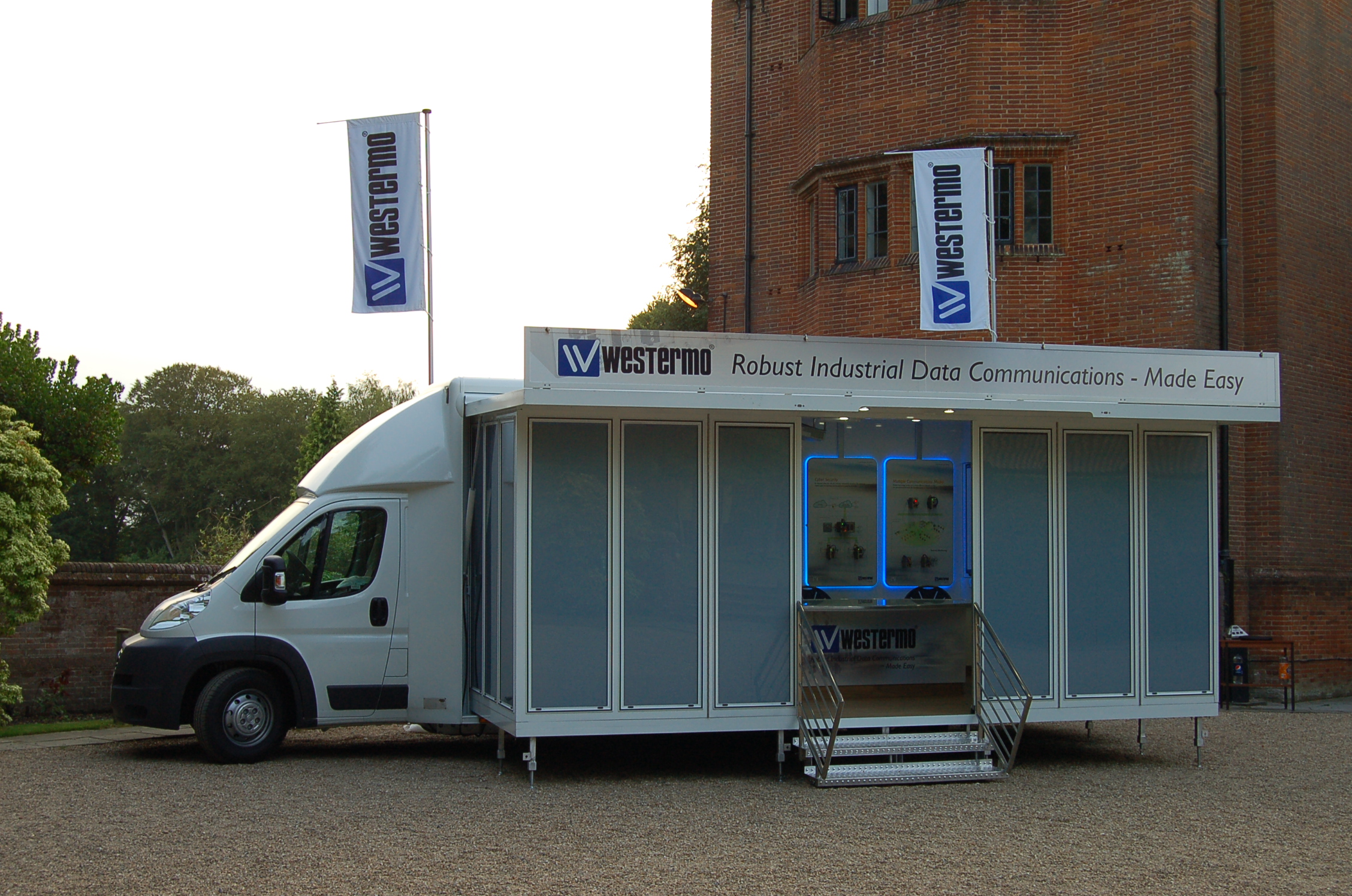 Westermo Data communications demonstration and training vehcile deployed on its launch fully enclosed glazing0