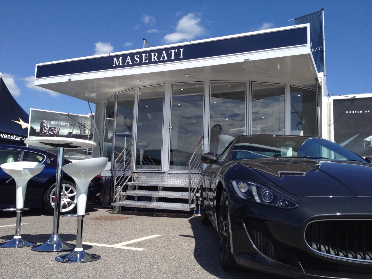 Maserati Exhibition and Hospitality unit show side set up 3